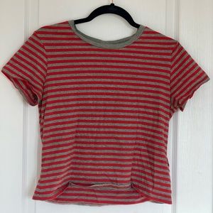 Levi's Red & Grey Striped T-Shirt, M